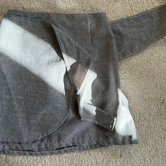 Grey Mini Skirt with Adjustable Side Ties - Picture 4 of 5